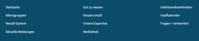 Menüführung im Footer